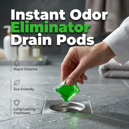 Bio-Enzyme Drain Pods — Neutralizes odors at the source. Instant freshness, zero harsh chemicals.