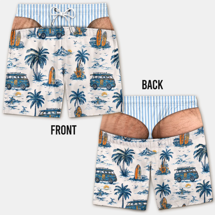 Custom Funny Patriotic Men Swim Trunks