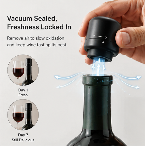 Vacuum Wine Stopper – Keep Wine & Champagne Fresh Longer