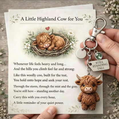 🐮A Little Highland Cow For You Keychain: Your Daily Reminder of Quiet Strength