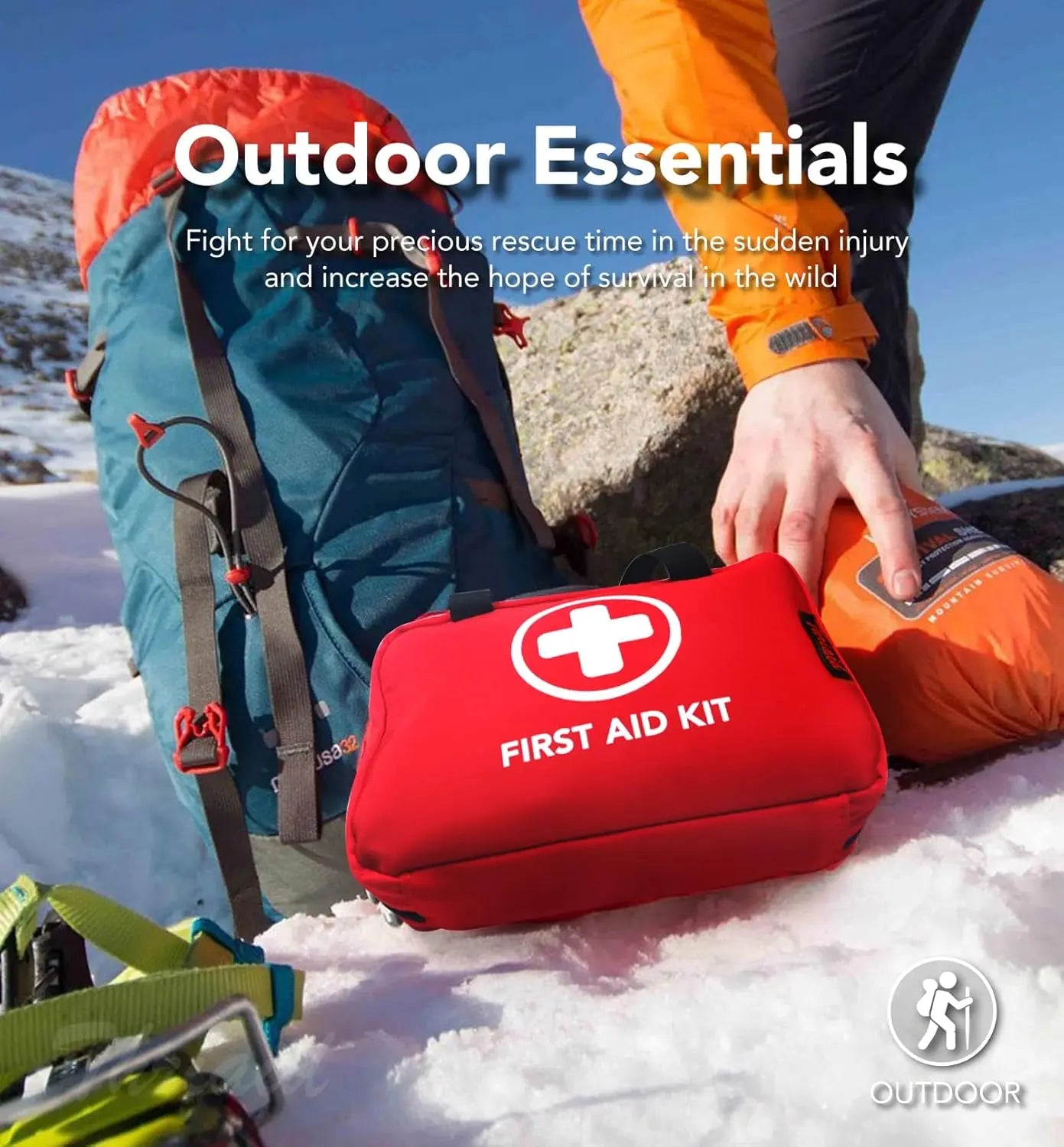 🆘160Piece Waterproof First Aid Kit for Emergencies
