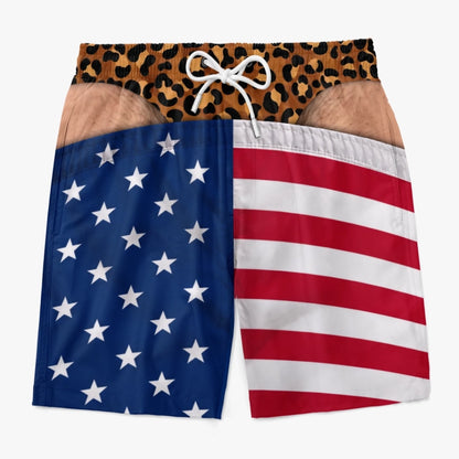 Custom Funny Patriotic Men Swim Trunks