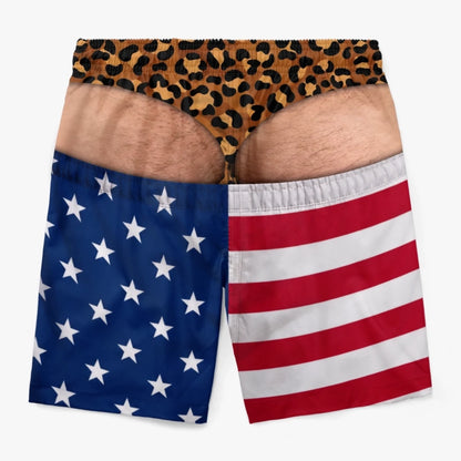 Custom Funny Patriotic Men Swim Trunks