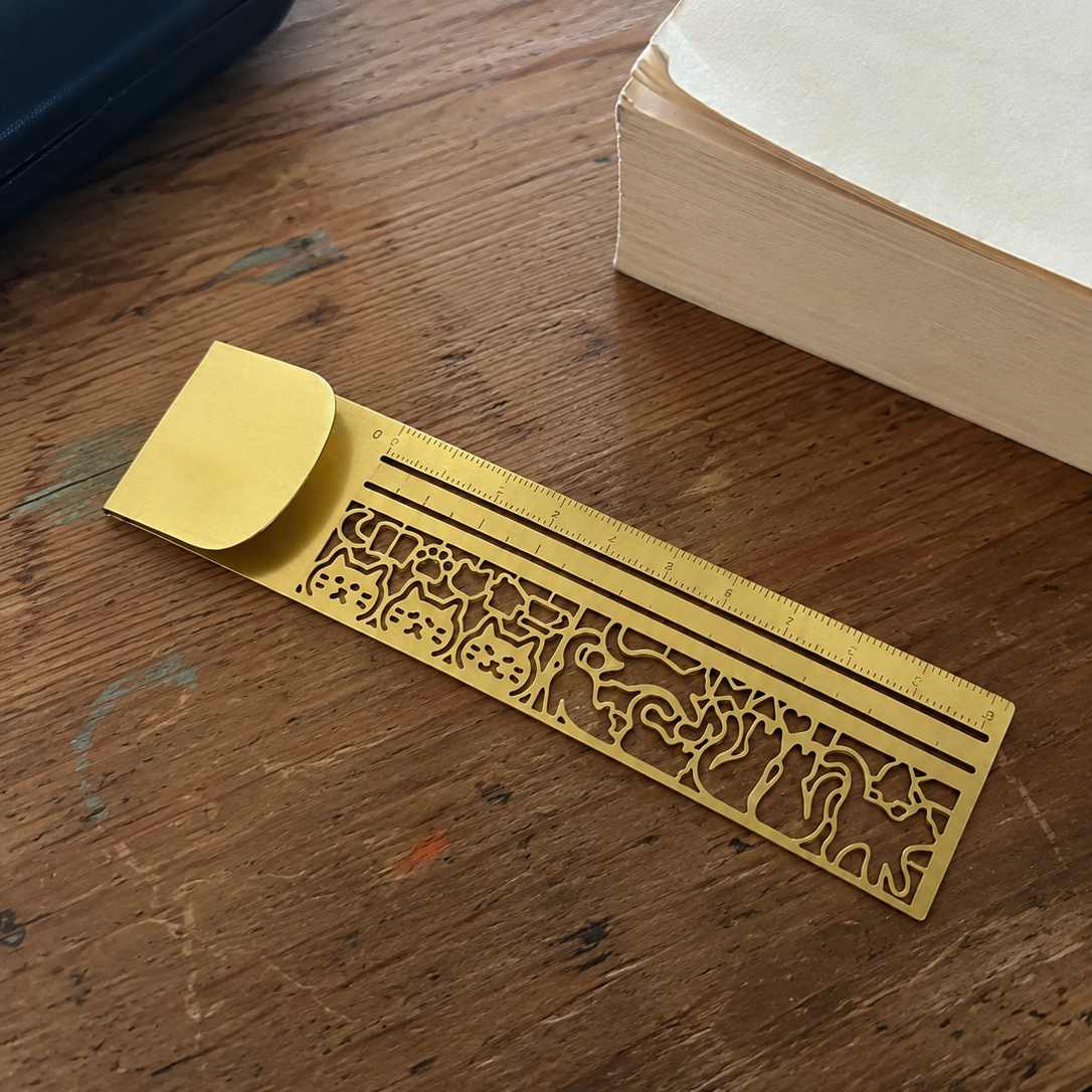 😻📏 Cat Lover’s 3-in-1 Metal Bookmark Ruler | Bookmark, Ruler & Coloring