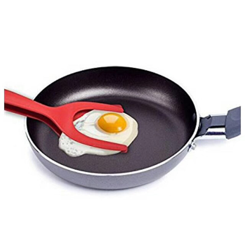 2 in 1 Multifunctional Non-Stick Food Clip Tongs Fried Egg Spatula
