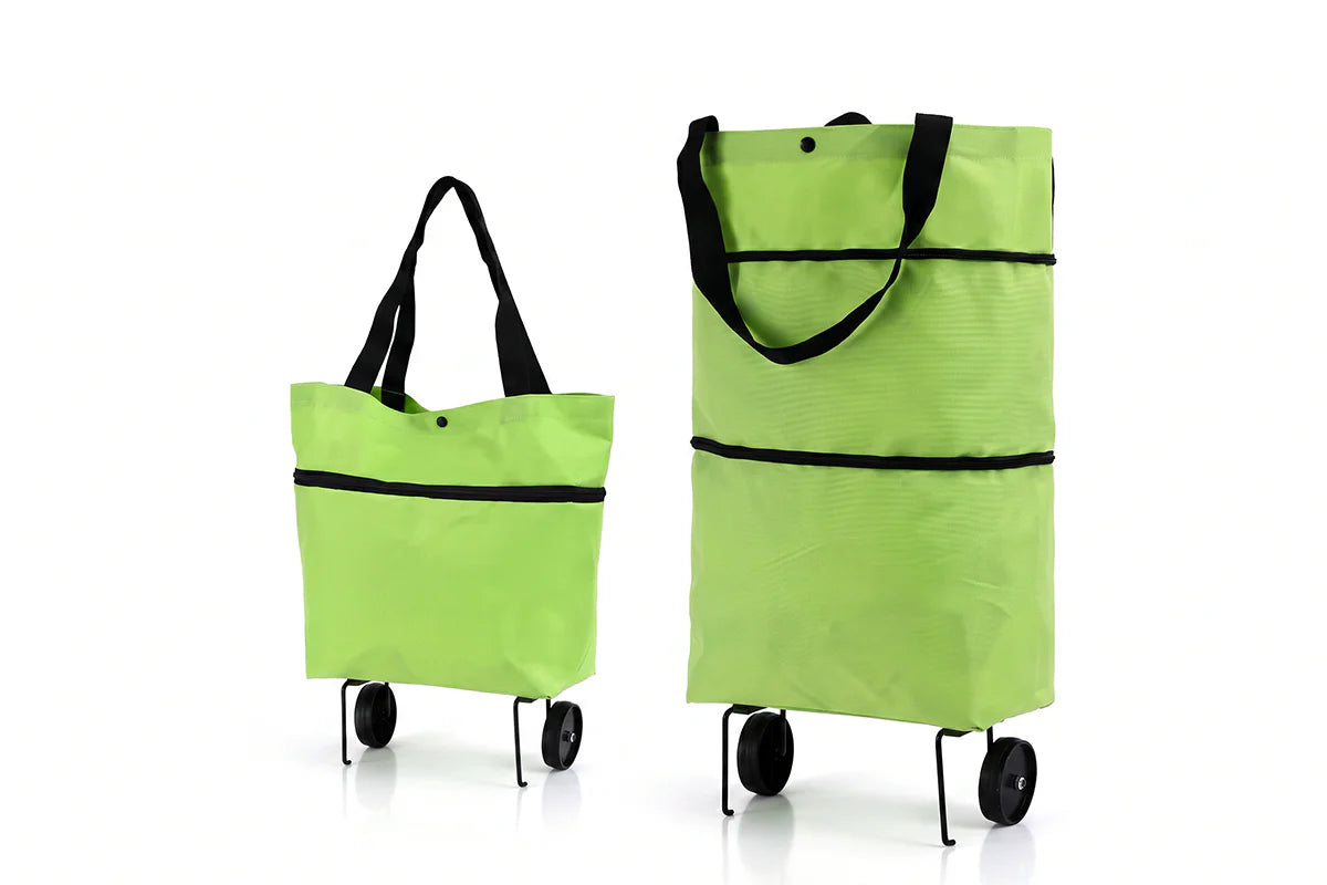 🛍️ 2-in-1 Foldable Shopping Cart – Carry More, Roll Easier