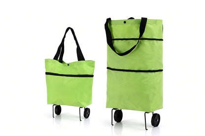 🛍️ 2-in-1 Foldable Shopping Cart – Carry More, Roll Easier