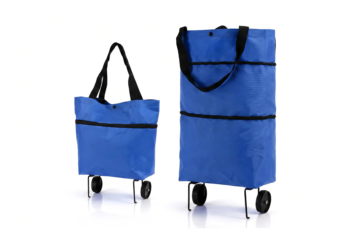 🛍️ 2-in-1 Foldable Shopping Cart – Carry More, Roll Easier