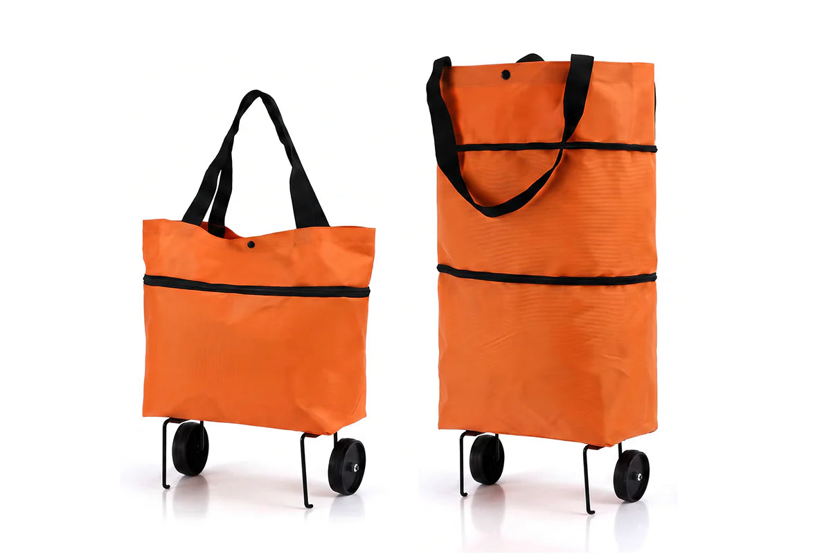 🛍️ 2-in-1 Foldable Shopping Cart – Carry More, Roll Easier