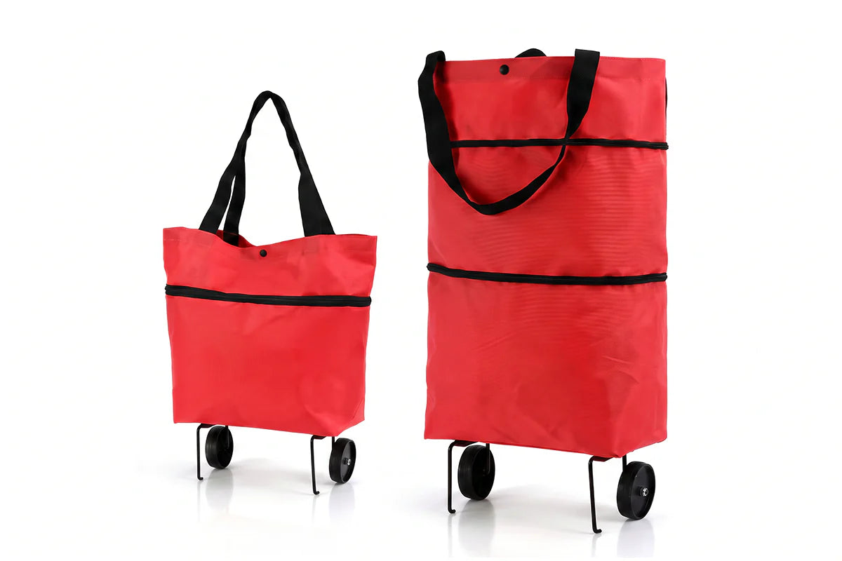 🛍️ 2-in-1 Foldable Shopping Cart – Carry More, Roll Easier