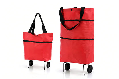 🛍️ 2-in-1 Foldable Shopping Cart – Carry More, Roll Easier