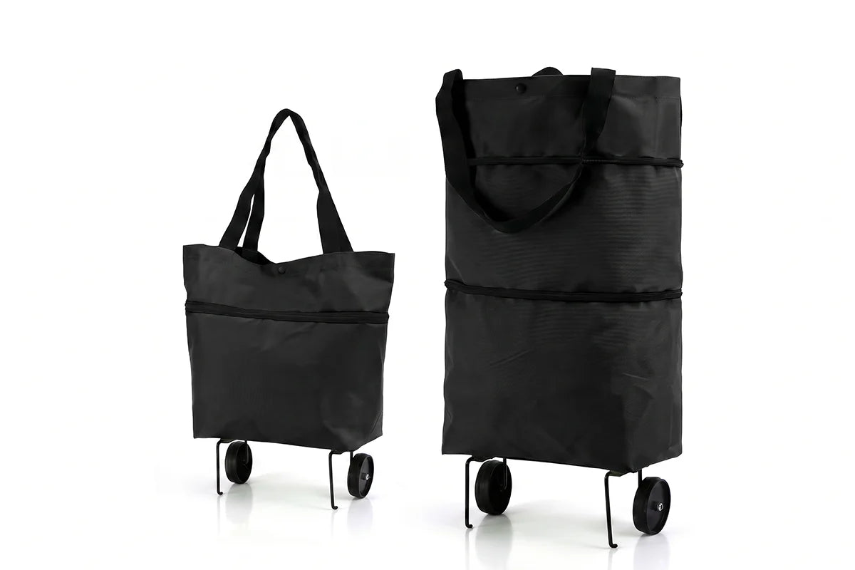 🛍️ 2-in-1 Foldable Shopping Cart – Carry More, Roll Easier