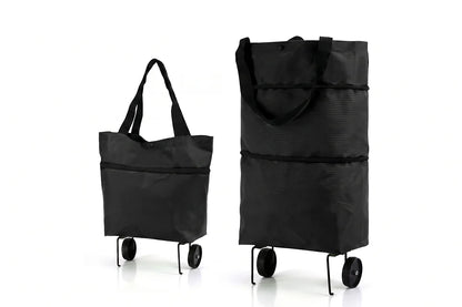 🛍️ 2-in-1 Foldable Shopping Cart – Carry More, Roll Easier