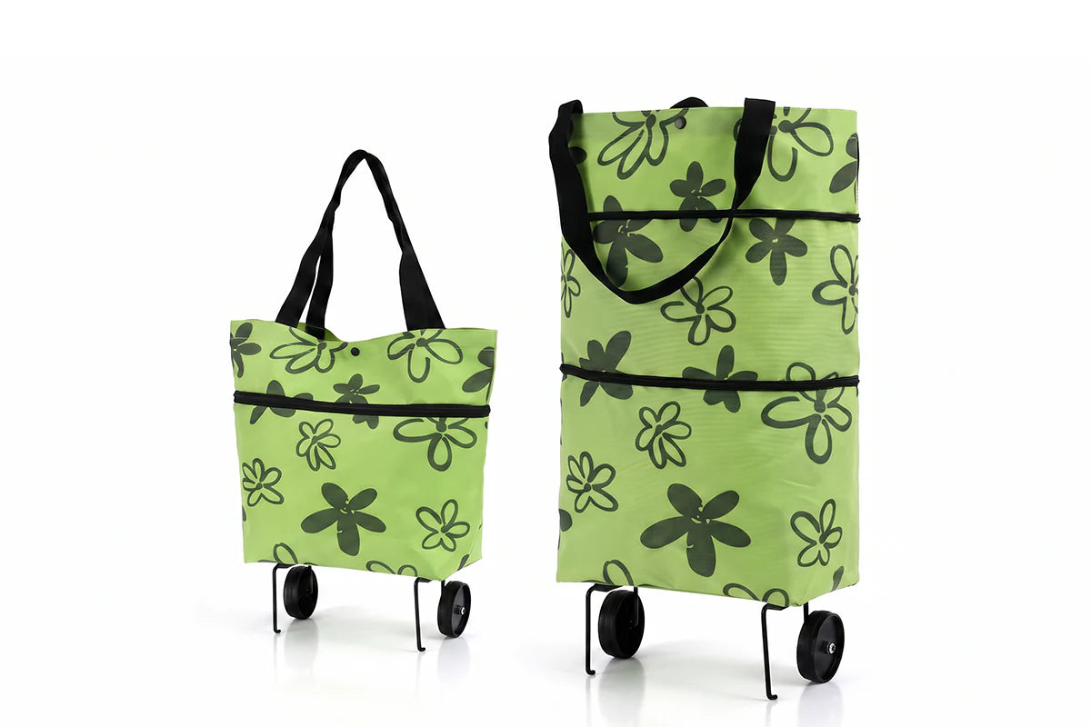 🛍️ 2-in-1 Foldable Shopping Cart – Carry More, Roll Easier