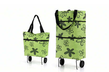 🛍️ 2-in-1 Foldable Shopping Cart – Carry More, Roll Easier