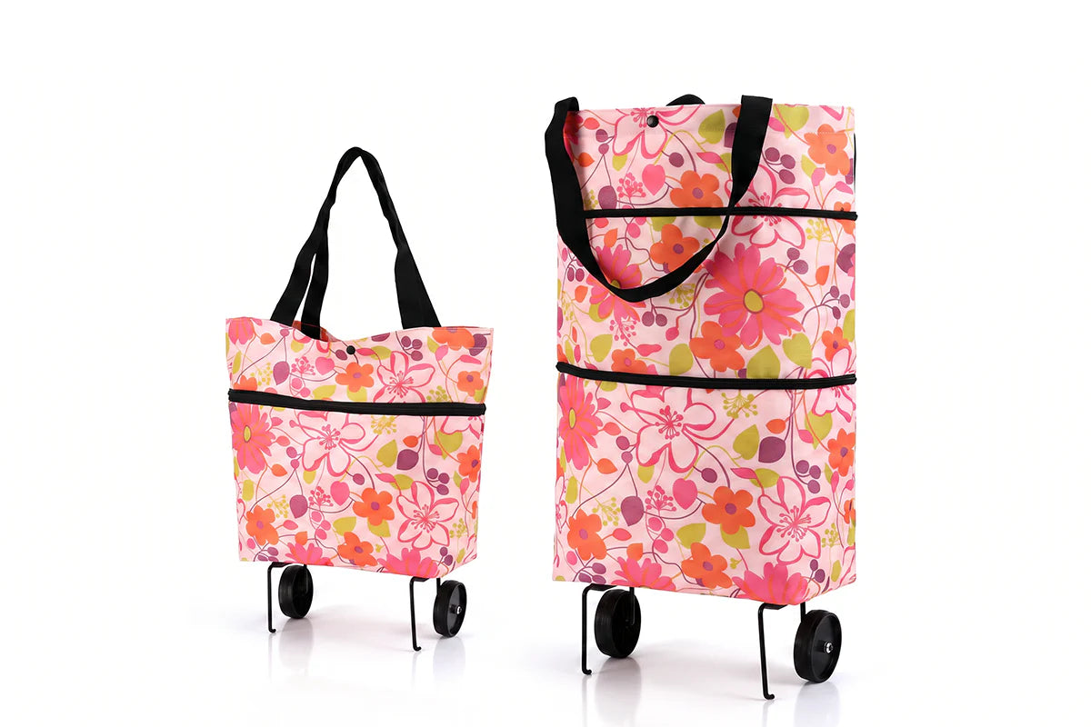 🛍️ 2-in-1 Foldable Shopping Cart – Carry More, Roll Easier