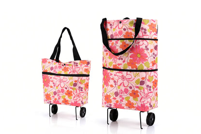 🛍️ 2-in-1 Foldable Shopping Cart – Carry More, Roll Easier