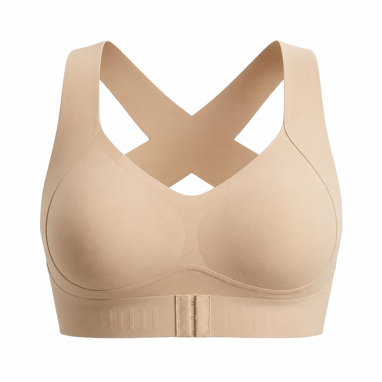 Cross Back Front Closure Wireless Posture Support Bra