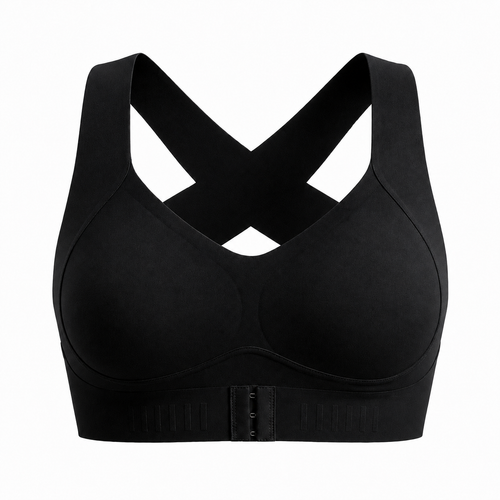 Cross Back Front Closure Wireless Posture Support Bra