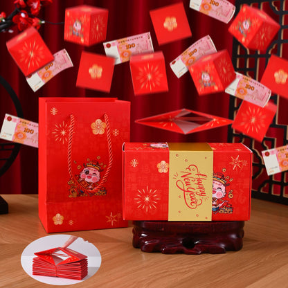 Rebond enveloppe rouge boîte-cadeau résistant à l’usure et Durable jouets cadeaux créatifs anniversaire Surprise boîte de saut matériau épais nouvel an