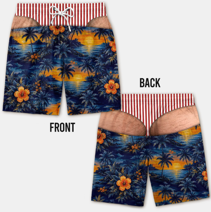 Custom Funny Patriotic Men Swim Trunks