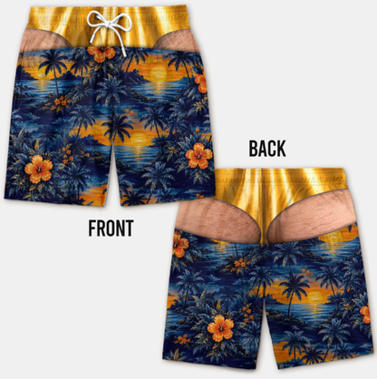 Custom Funny Patriotic Men Swim Trunks