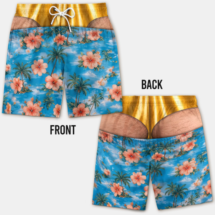 Custom Funny Patriotic Men Swim Trunks