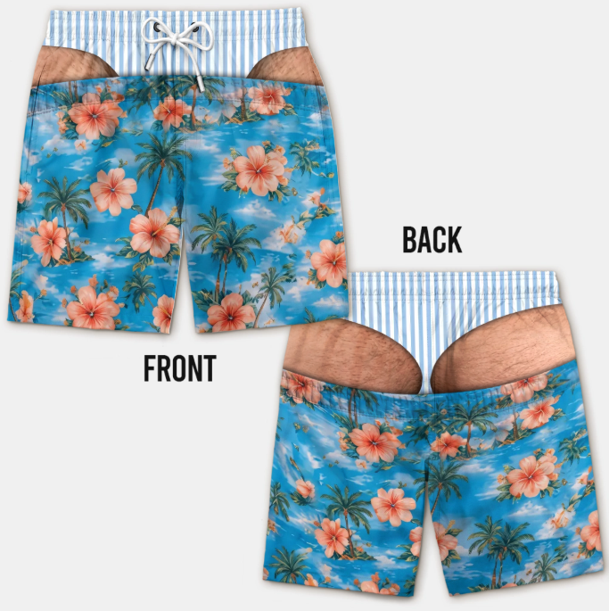 Custom Funny Patriotic Men Swim Trunks