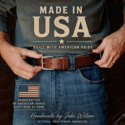🔥100% Handmade Full-grain Buffalo Leather Belt (𝐉𝐚𝐤𝐞 𝐖𝐢𝐥𝐬𝐨𝐧 𝐇𝐚𝐧𝐝𝐦𝐚𝐝𝐞®) - BUY 2 FREE SHIPPING